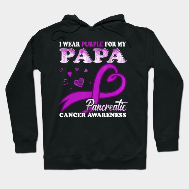 I Wear Purple For My Papa Pancreatic Cancer Hoodie by LiFilimon